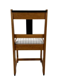 1920s Art Deco Modernist Side Chair by Jan Brunott, Oak & Velvet